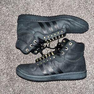 Adidas Black and Gold High-Top Ten 2 Chainz Sneakers